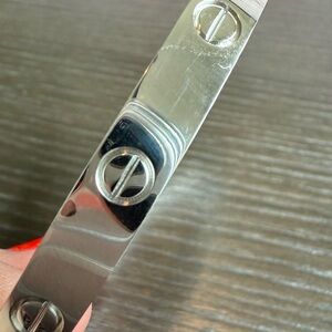 Love Style Silver Plated Screw Design Bracelet